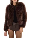 Lamarque Deora Feather Jacket In Chocolate