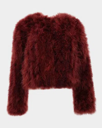 Lamarque Deora Feather Jacket In Syrah