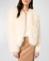 Lamarque Deora Feather Topper Jacket In Ivory