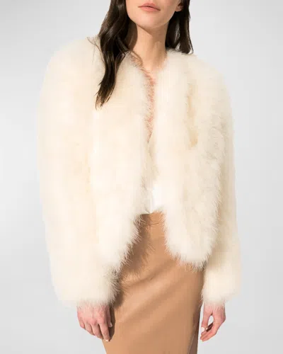 Lamarque Deora Feather Topper Jacket In Ivory