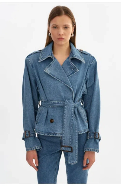 Lamarque Dhana | Denim Trench Jacket In Blue