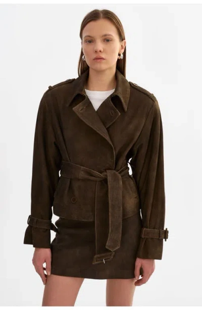 Lamarque Dhana | Suede Trench Jacket In Brown