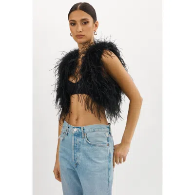 Lamarque Didina Feather Shrug In Black