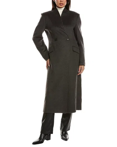 Lamarque Double Face Wool-blend Coat In Yellow