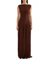 Lamarque Drop Waist Maxi Dress In Brown