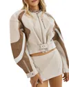 Lamarque Dustin Moto Jacket In Bone/winter White/mocha