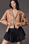Lamarque Dylan 80's Leather Biker Jacket In Beige