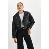Lamarque Dylan | 80's Leather Biker Jacket In Black