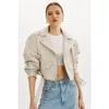 Lamarque Dylan | 80's Leather Biker Jacket In Neutral