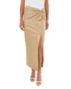 Lamarque Eileen Twist Front Skirt In Wheat