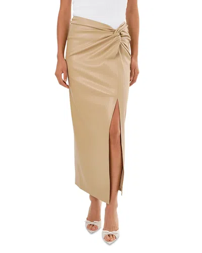 Lamarque Eileen Twist Front Skirt In Wheat