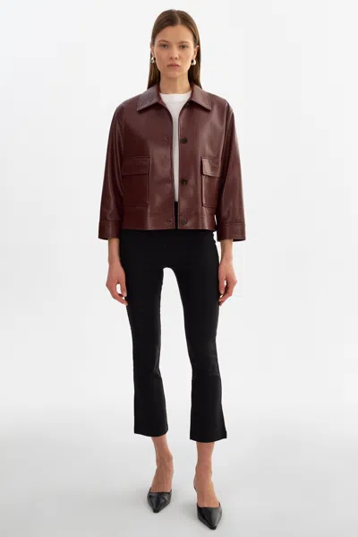 Lamarque Elara Faux Leather Jacket In Brown