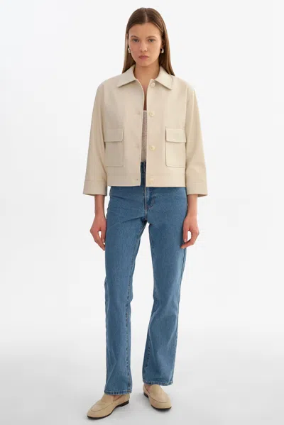 Lamarque Elara Faux Leather Jacket In Neutral