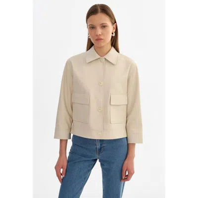 Lamarque Elara | Faux Leather Jacket In Neutral