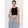 Lamarque Elicia Ribbed Crop Tank Top In Black