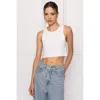 Lamarque Elicia Ribbed Crop Tank Top In White