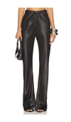 Lamarque Emile Bias Cut Pull-on Satin Pants In Black