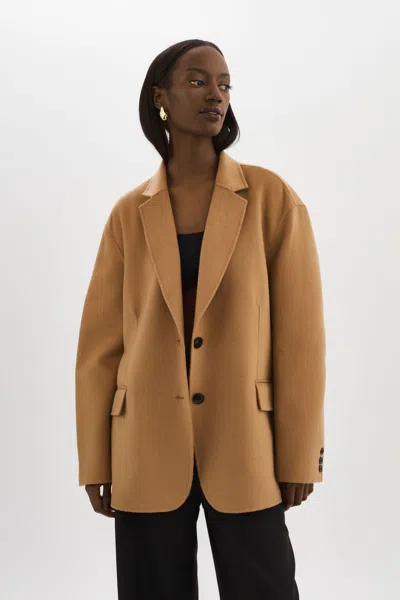 Lamarque Ennis Oversized Wool Blazer In Brown