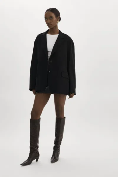 Lamarque Ennis Oversized Wool Blazer In Black