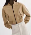 Lamarque Evelin Faux-leather Bomber Jacket In Gold