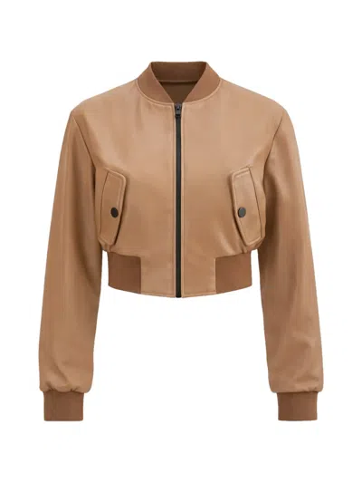 Lamarque Evelin Cropped Jacket In Brown