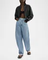 Lamarque Evelin Faux-leather Bomber Jacket In Black