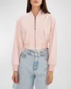 Lamarque Evelin Faux-leather Bomber Jacket In Pink Puff