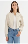 Lamarque Kordella Reversible Leather Bomber Jacket In Neutral