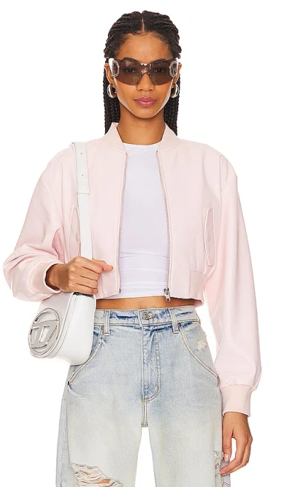 Lamarque Evelin Faux-leather Bomber Jacket In Pink Puff