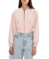 Lamarque Evelin Faux-leather Bomber Jacket In Pink Puff