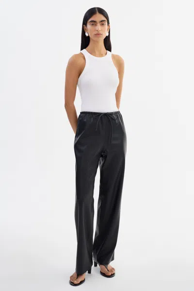 Lamarque Faith Faux Leather Relaxed Pants In Black
