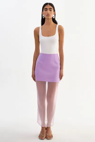 Lamarque Farley Sheer Organza Skirt In Purple
