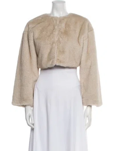 Pre-owned Lamarque Faux Fur Bolero W/ Tags In Neutral