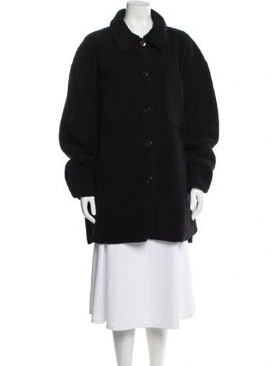 Pre-owned Lamarque Faux Fur Coat In Black