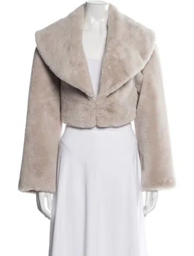 Pre-owned Lamarque Faux Fur Coat In Neutral