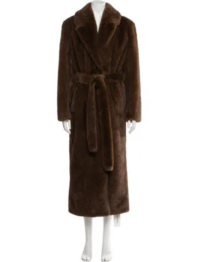 Pre-owned Lamarque Faux Fur Coat W/ Tags In Brown