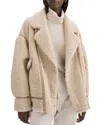 Lamarque Badu Faux Sherpa Biker Jacket In Beige