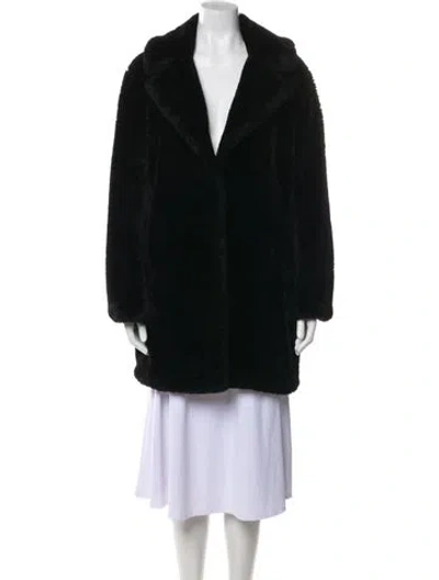 Pre-owned Lamarque Faux Fur Jacket In Black