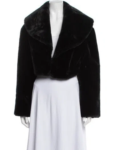 Pre-owned Lamarque Faux Fur Jacket In Black
