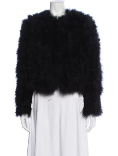 Pre-owned Lamarque Faux Fur Jacket In Black