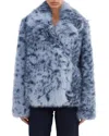 Lamarque Faux Fur Jacket In Blue