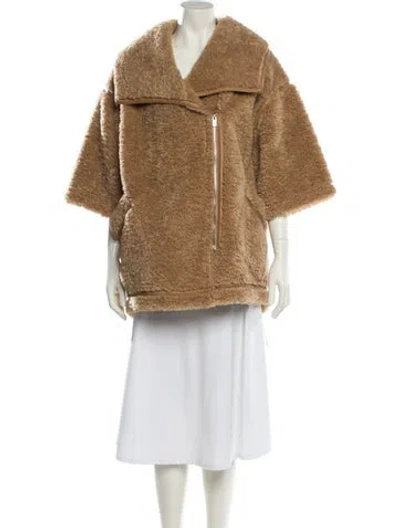 Pre-owned Lamarque Faux Fur Jacket In Brown