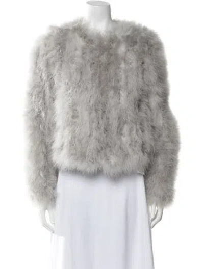 Pre-owned Lamarque Faux Fur Jacket In Grey