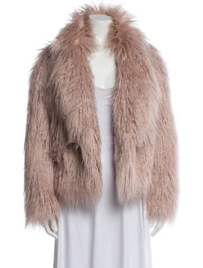 Pre-owned Lamarque Faux Fur Jacket In Pink
