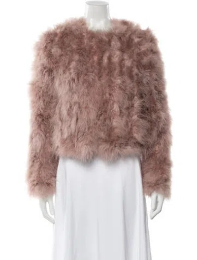Pre-owned Lamarque Faux Fur Jacket In Pink