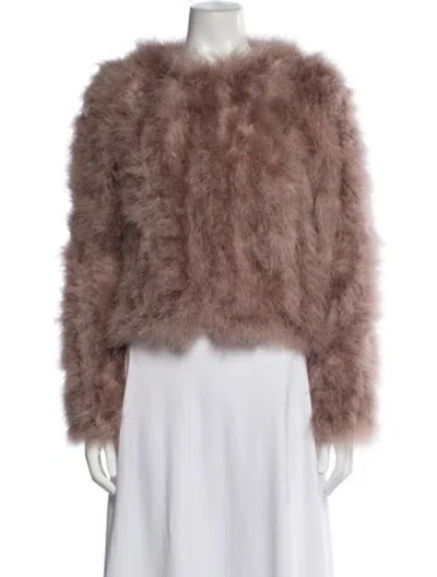 Pre-owned Lamarque Faux Fur Jacket In Pink