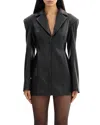 Lamarque Faux Leather Blazer Dress In Black