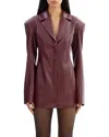 Lamarque Faux Leather Blazer Dress In Burgundy