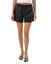 Lamarque Faux Leather Boxer Style Shorts In Black