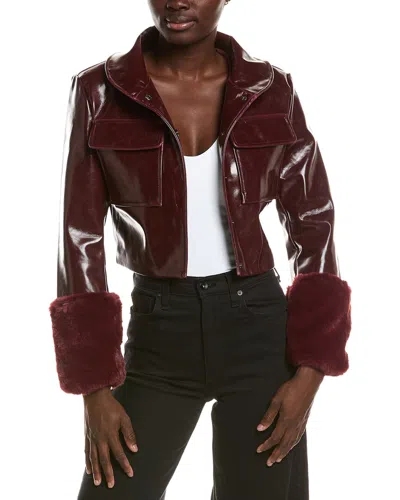 Lamarque Faux Leather Jacket In Burgundy
